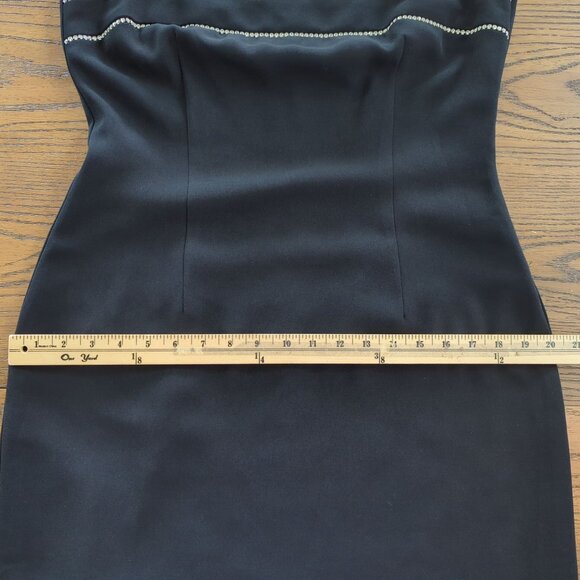 Vintage‎ CDC Black Sleeveless Cocktail Dress Rhinestone Embellishments Size 10 - Picture 13 of 15